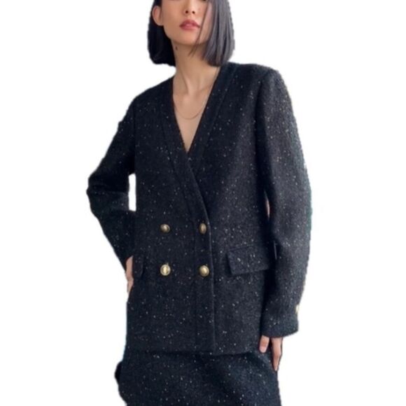ARITZIA Babaton Kilburn Tweed Blazer Size 0 - Picture 1 of 8
